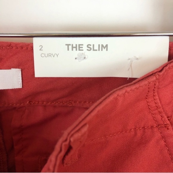 LOFT The Slim Curvy Women’s Size 2 Denim Jeans New with Tags Coral Salmon color - Picture 3 of 11